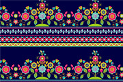 2 Striped seamless floral patterns