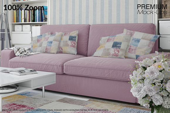 Carpets & Pillows in Living Room Set in Product Mockups - product preview 17