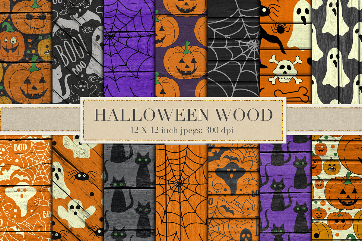 Halloween wood backgrounds in Patterns - product preview 8