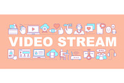 Video streaming word concepts banner