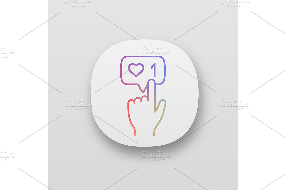 Like counter button app icons set in Icons - product preview 8