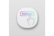 Download button click app icons set