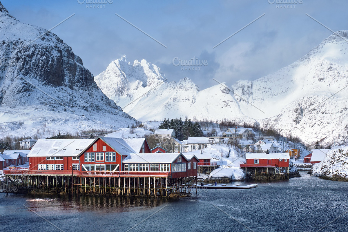 "A" village on Lofoten Islands in Graphics - product preview 8