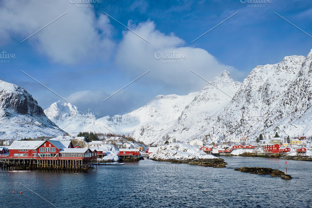 "A" village on Lofoten Islands in Graphics - product preview 8
