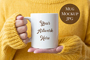 Mug Mockup - Woman holding mug