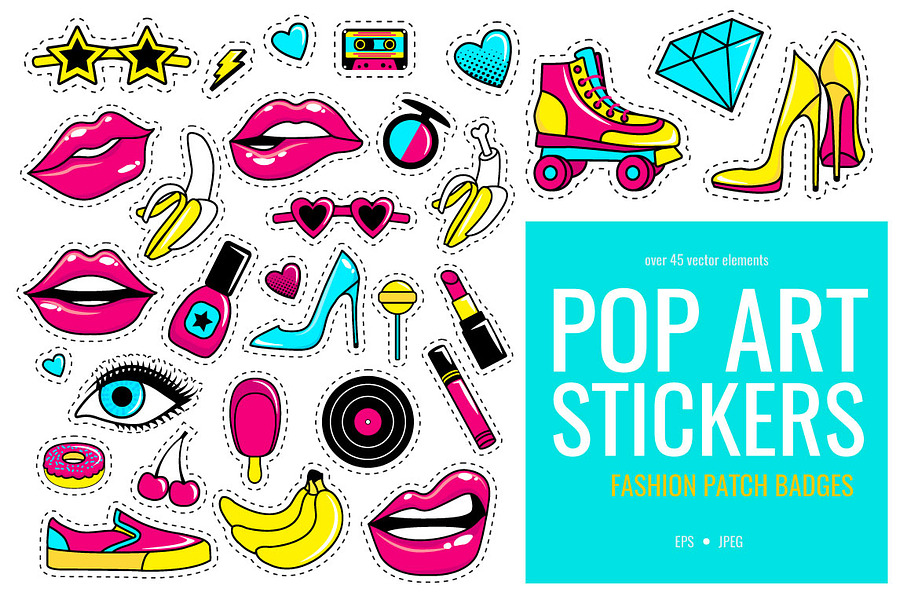 Fashion patch badges  in Illustrations - product preview 8