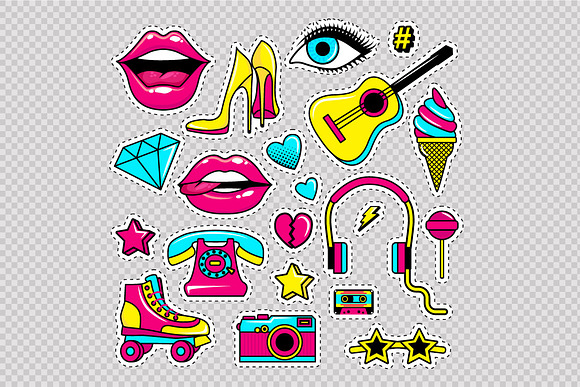 Fashion patch badges  in Illustrations - product preview 2