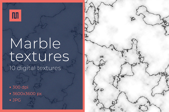 Marble texture - black/white bundle in Textures - product preview 11