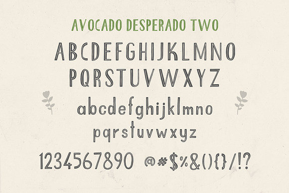 Avocado Desperado Font Set in Sans-Serif Fonts - product preview 3