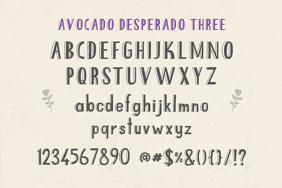 Avocado Desperado Font Set in Sans-Serif Fonts - product preview 4