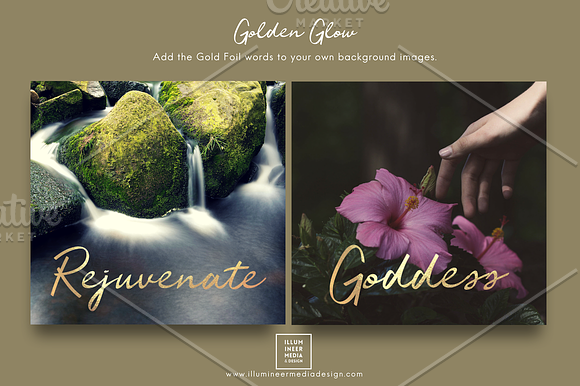 DOUBLE-EXPOSURE & GOLD WORDS - SET 2 in Social Media Templates - product preview 3