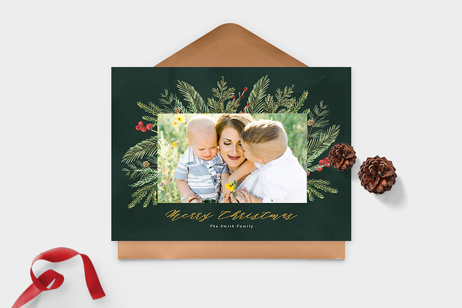 Christmas Photo Card Template -CD084 in Card Templates - product preview 8