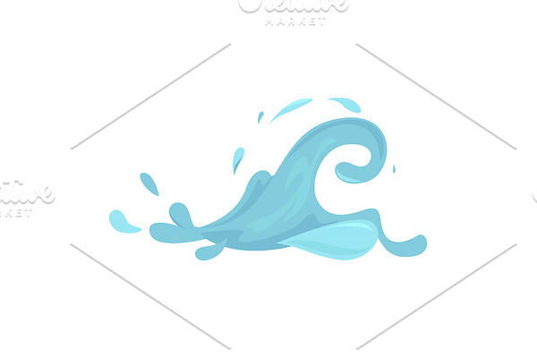 Water splashes collection blue waves