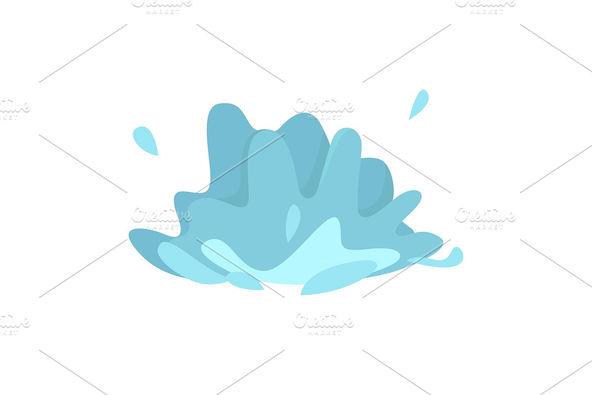 Water splashes collection blue waves in Illustrations - product preview 8
