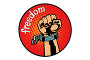 freedom hand torn chain icon symbol