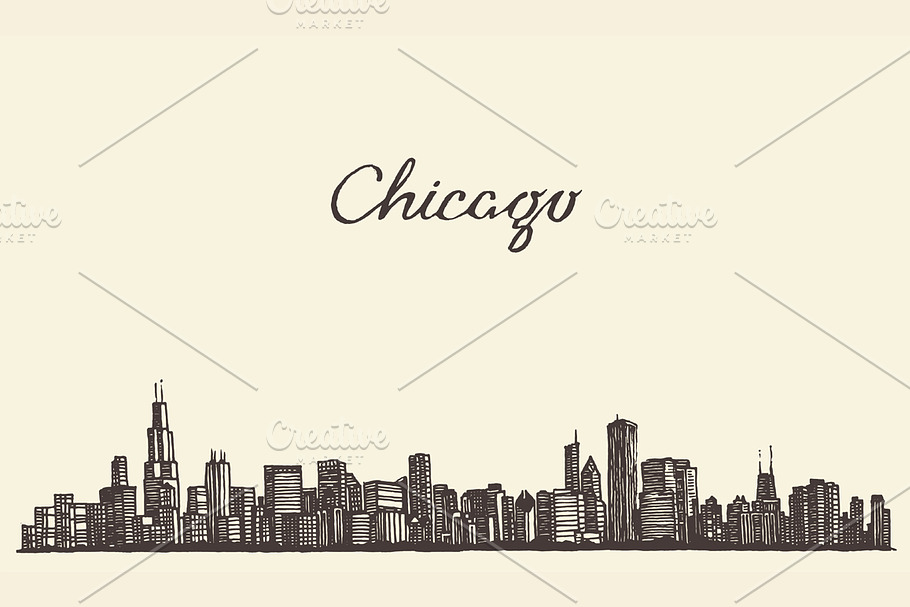Chicago skyline, USA in Illustrations - product preview 8