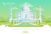 Taj Mahal - Vector Landscape & Build