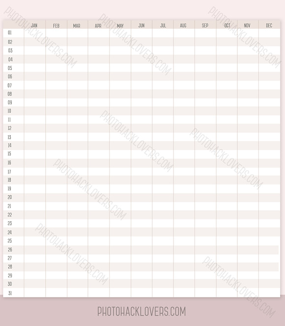 Undated Reusable Calendar template in Stationery Templates - product preview 3