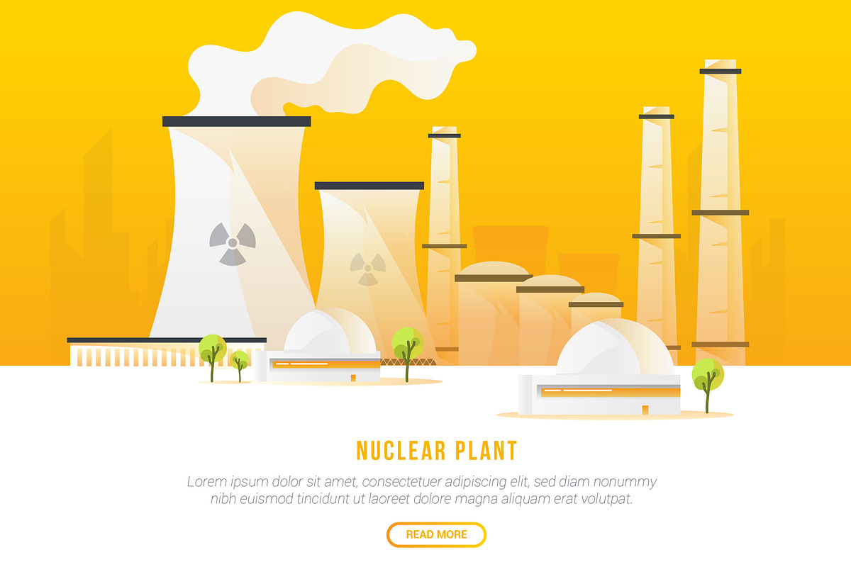 Nuclear Plant - Vector Landscape in Illustrations - product preview 8