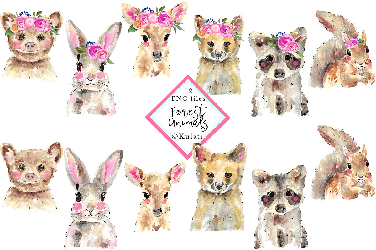 Watercolor Forest Animals in Illustrations - product preview 8