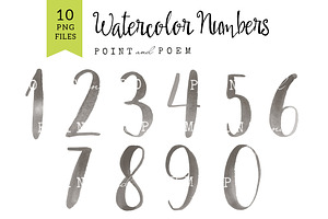 Watercolor Numbers | Custom-Designed Illustrations ~ Creative Market