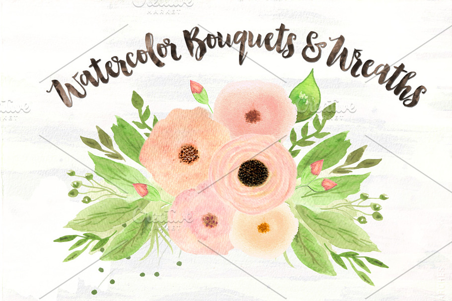 Sonata Watercolor Bouquets & Wreaths in Illustrations - product preview 8