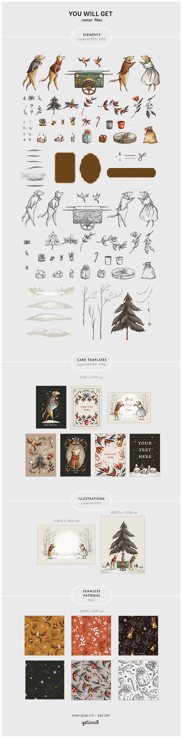 Vintage Holidays • Christmas Dogs in Illustrations - product preview 12