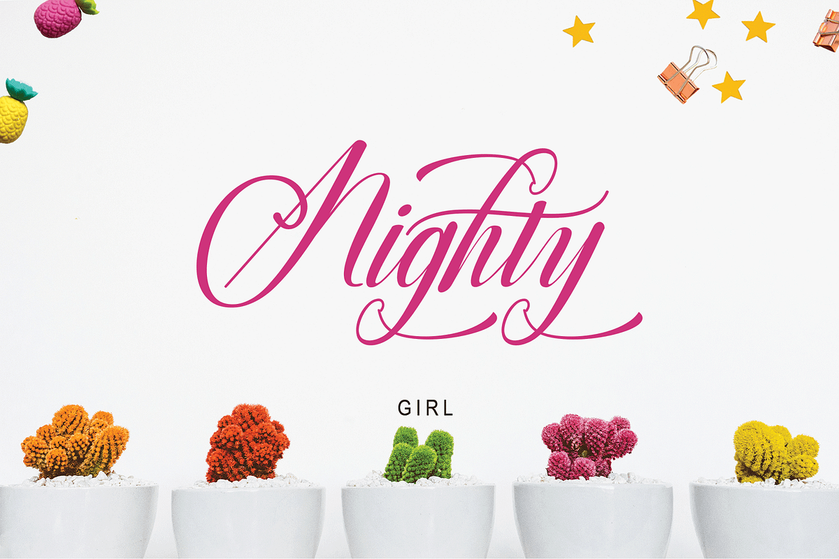 Nighty Girl in Script Fonts - product preview 8