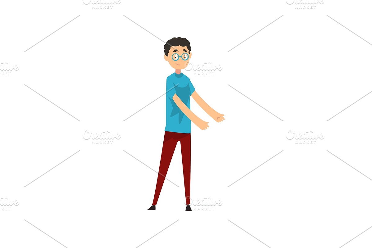 Young man pointing his hands to the in Illustrations - product preview 8