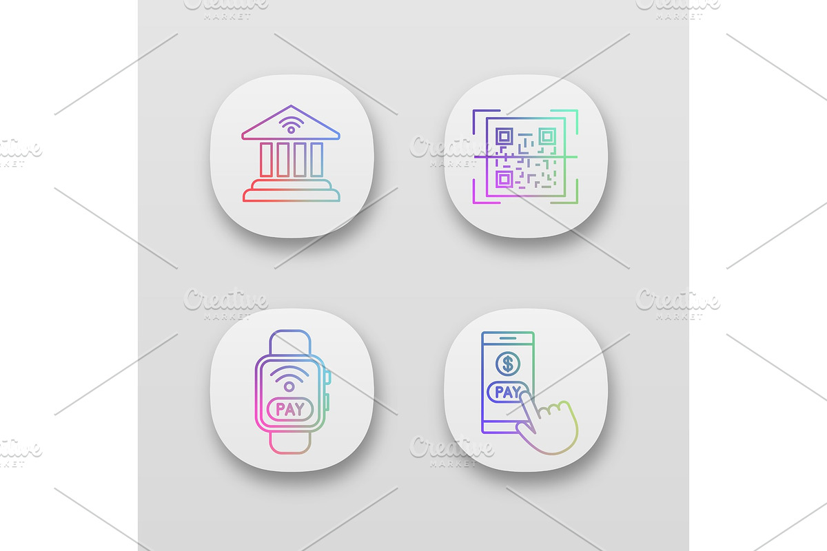 E-payment app icons set in Icons - product preview 8