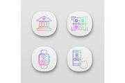 E-payment app icons set