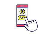 Online payment color icon
