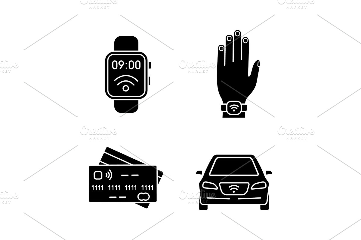 NFC technology glyph icons set in Icons - product preview 8