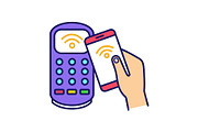NFC smartphone payment color icon
