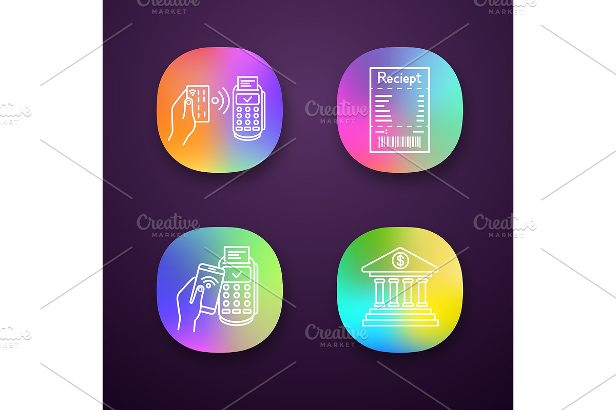 NFC payment app icons set in Icons - product preview 8