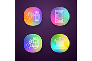 NFC payment app icons set