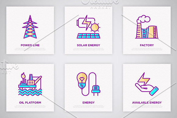 Energy | 16 Thin Line Icons Set in Icons - product preview 4