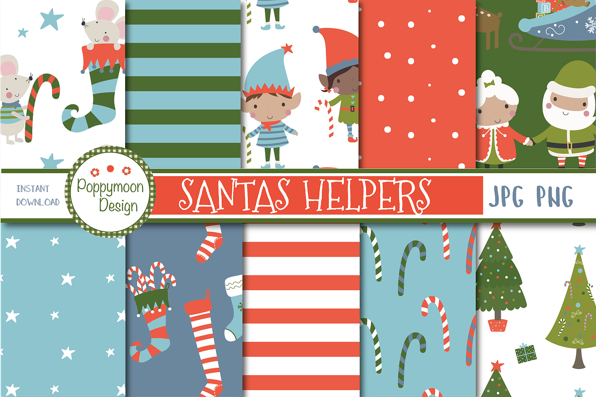 santas helpers paper in Patterns - product preview 8