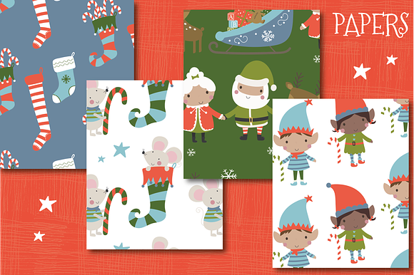 santas helpers paper in Patterns - product preview 1