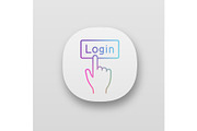 Login button click app icons set