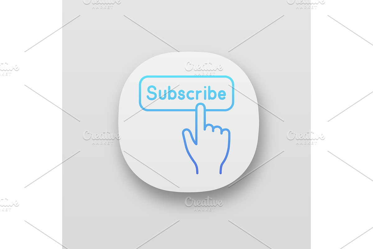Subscribe button click app icons set in Icons - product preview 8