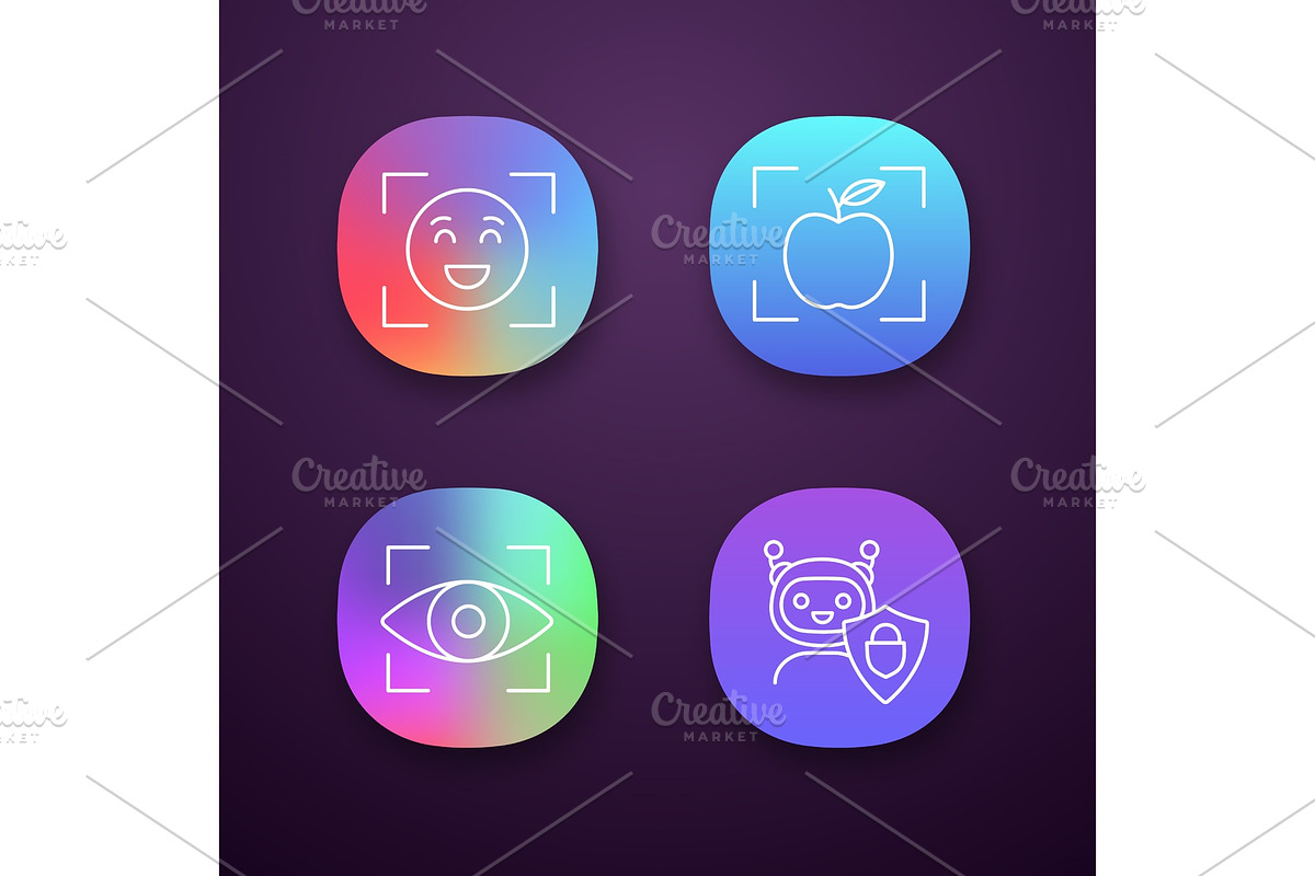 Machine learning app icons set in Icons - product preview 8