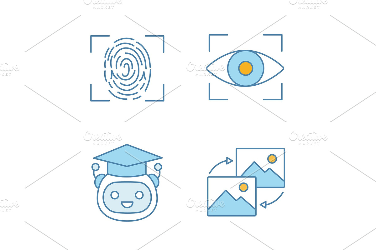 Machine learning color icons set in Icons - product preview 8