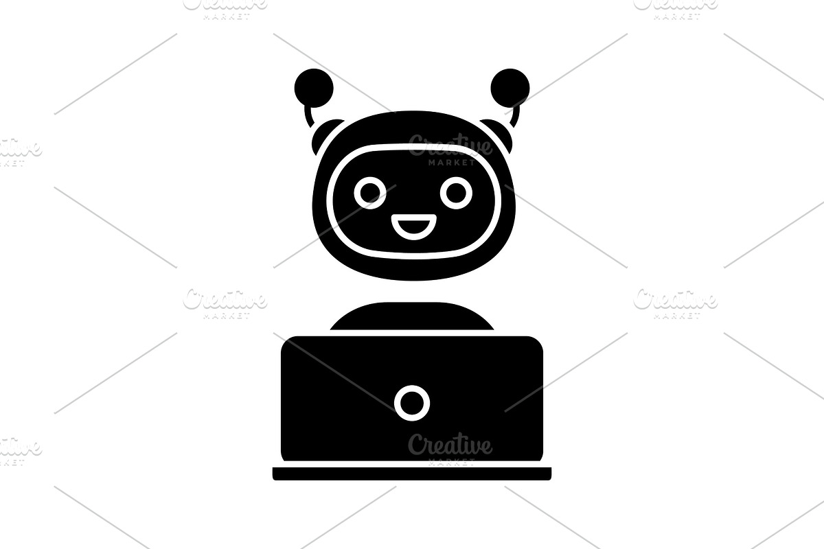 Chatbot glyph icon in Icons - product preview 8