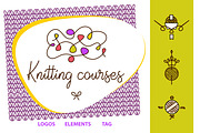 Knitting, needlework logos