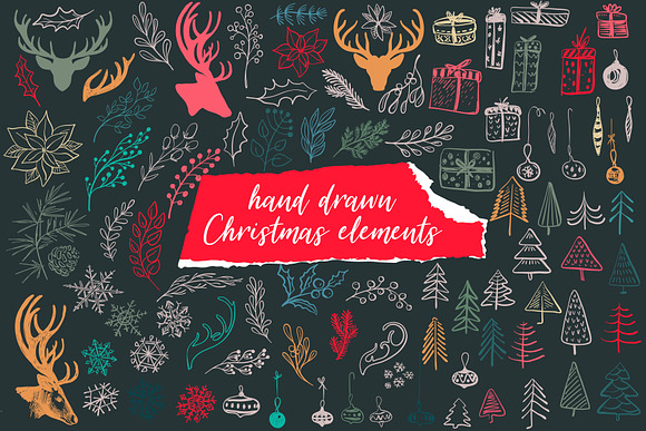 Christmas collage vector set in Patterns - product preview 2