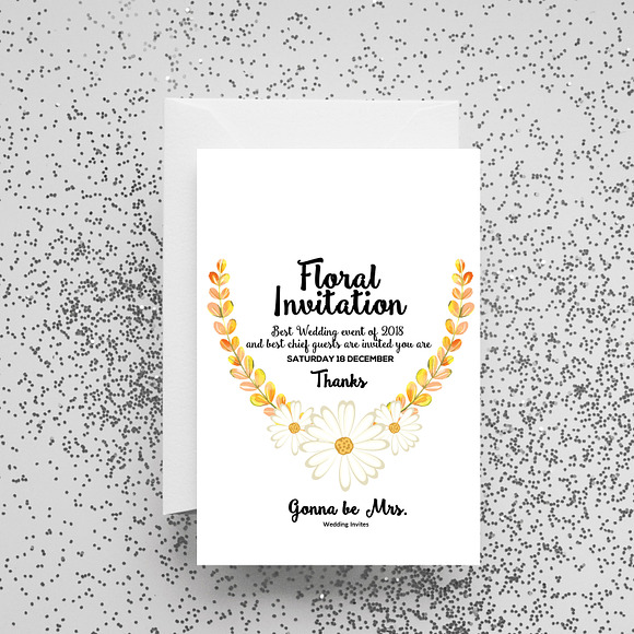 Floral Invitation Card Template in Flyer Templates - product preview 1