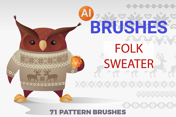 Folk Sweater Brushes for Illustrator