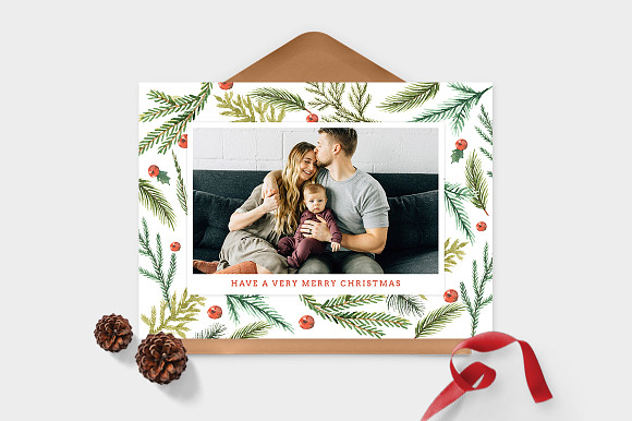 Christmas Photo Card Template -CD087 in Card Templates - product preview 1