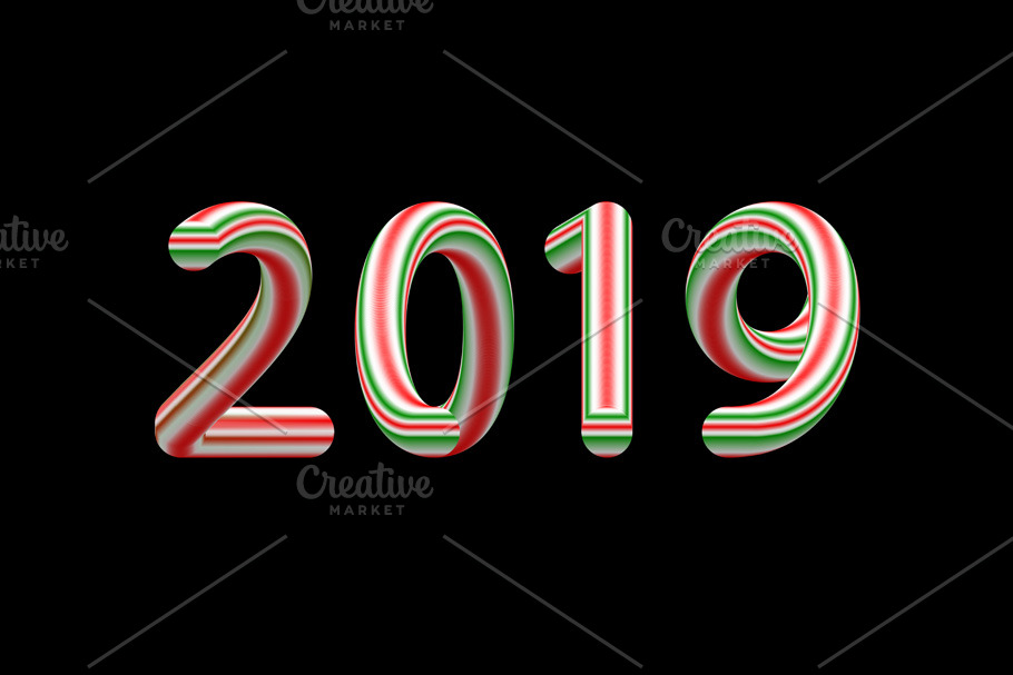 caramel stick numbers of 2019 vector